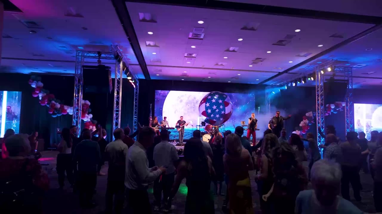 Crowd celebrating at a live show